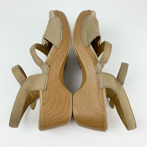 Dansko Sandi Beige Brown Leather Strappy Sandap Clog Heels 40 - Picture 8 of 11